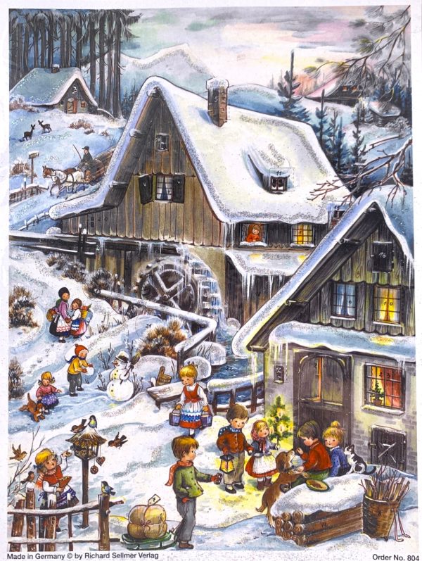 Advent Calendar Small snowy village mill Advent Calendar (Small) - Snowy Village