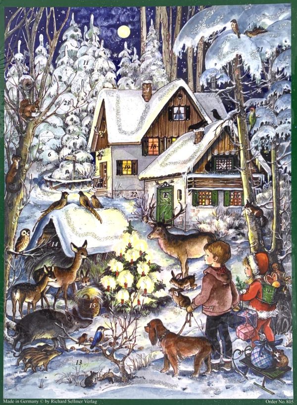 Advent Calendar Small snowy woodland cottage Advent Calendar (Small) - Woodland Friends